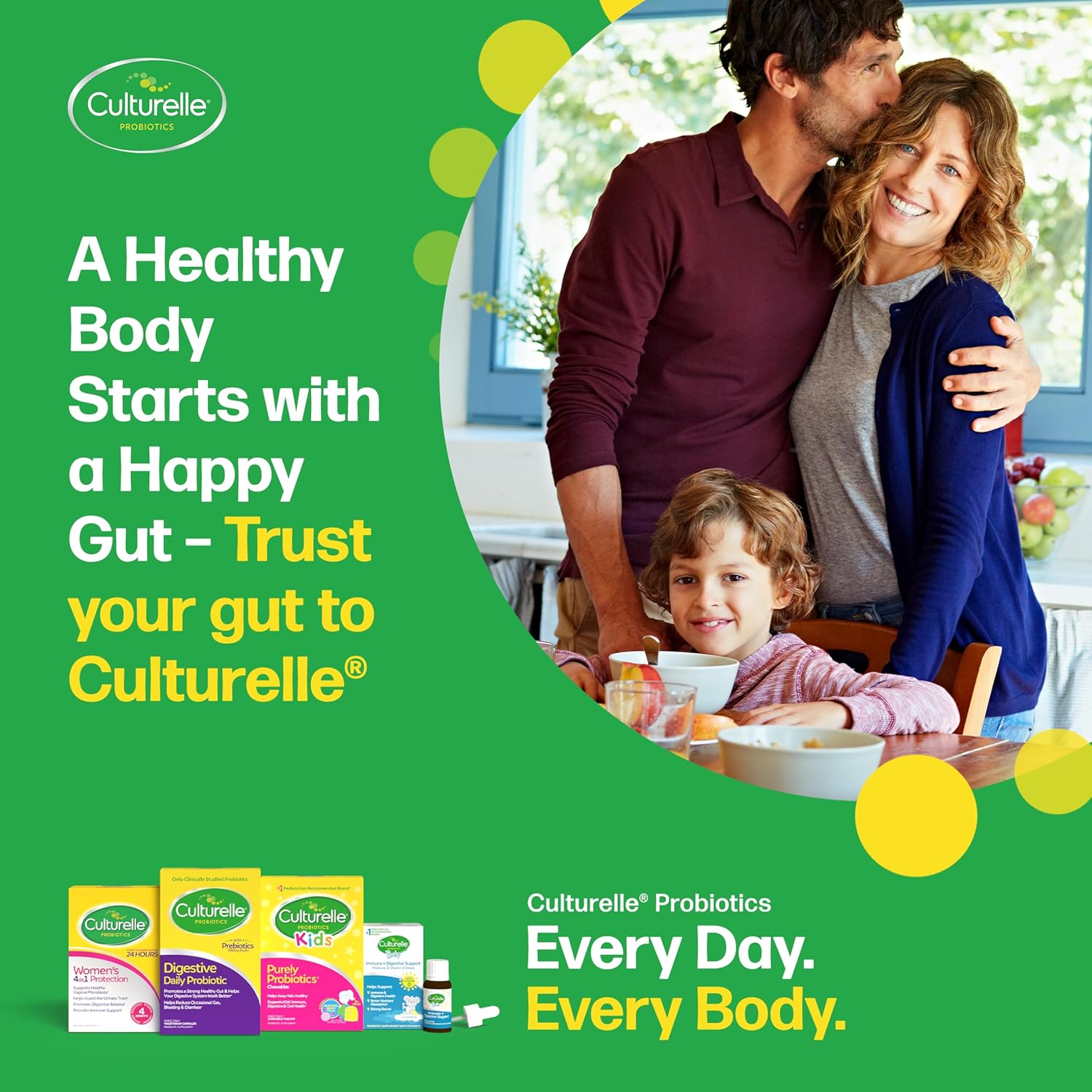 Culturelle Digestive Daily Probiotic for Men & Women, 10B CFUs, 30 Count | Digestive & Gut Health Support, Occasional Gas & Bloating*