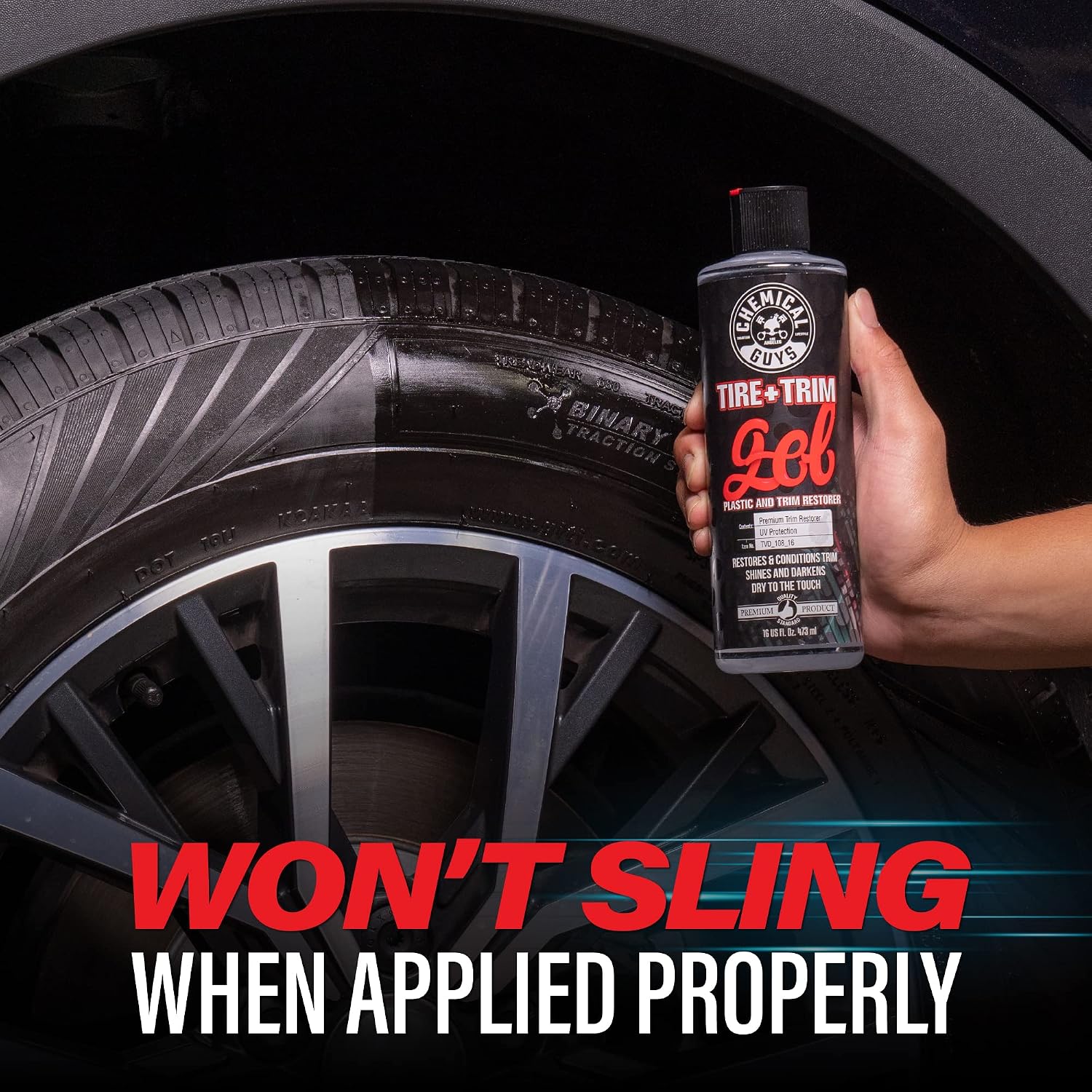 Chemical Guys, Tire & Trim Gel for Plastic & Rubber, Restores Shine, 16 oz | Thick gel restores faded tires