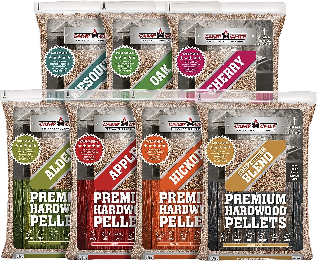 Camp Chef Orchard Apple BBQ Pellets, Hardwood Pellets for Grill, Smoke, Bake, Roast, Braise and BBQ, 20 lb. Bag