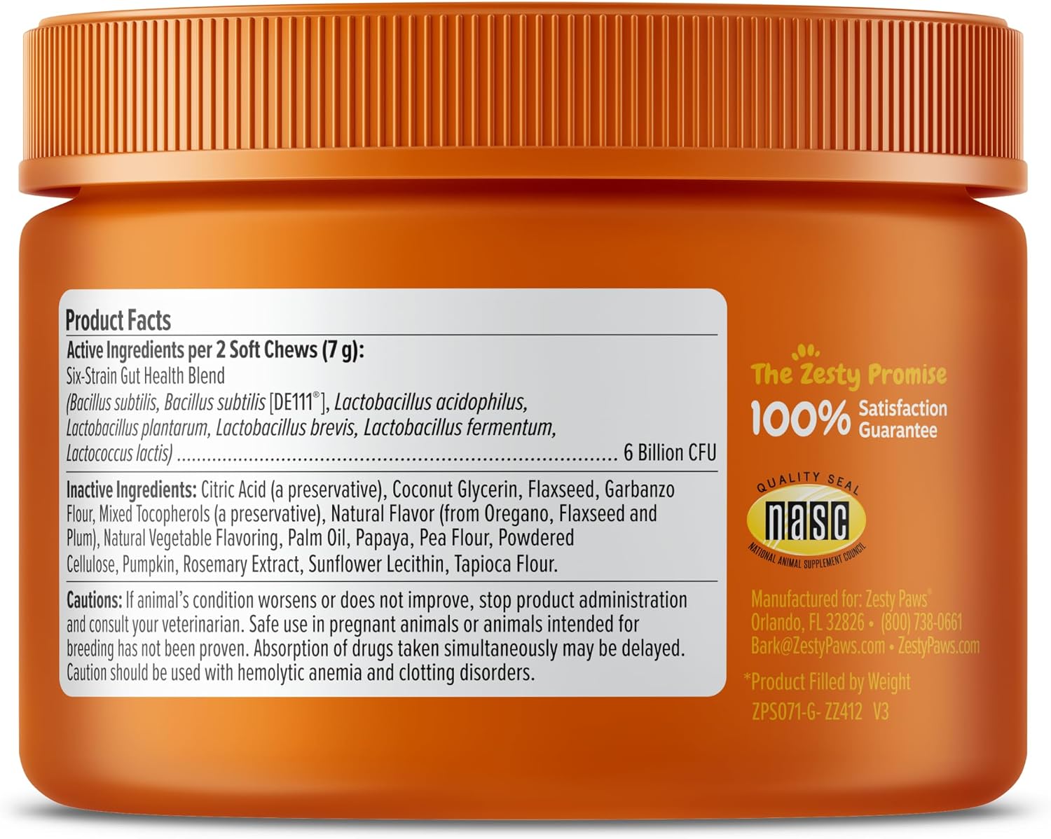 Zesty Paws Probiotics for Dogs - Digestive Enzymes for Gut Flora, Digestive Health, Diarrhea & Bowel Support - Clinically Studied DE111 - Dog Supplement Soft Chew for Pet Immune System - Pumpkin, 90ct