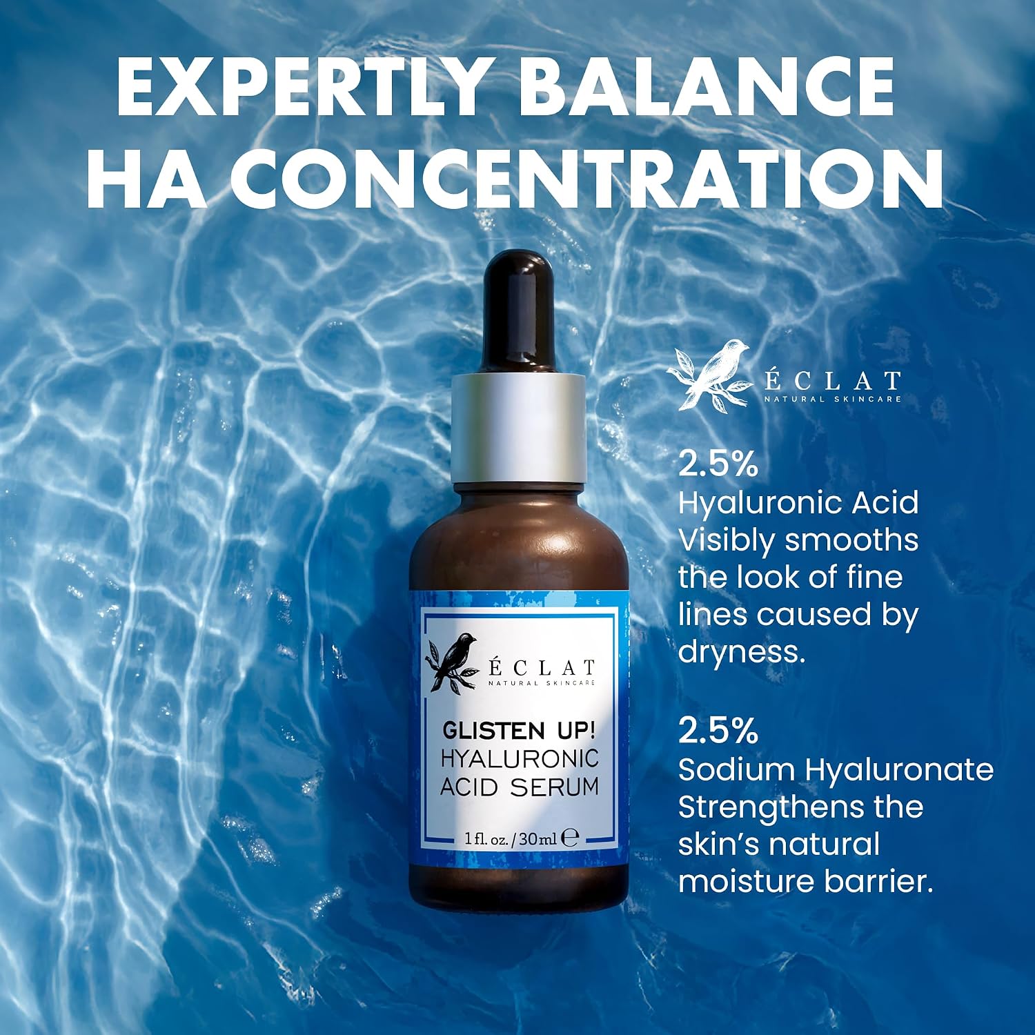 Eclat Skincare Vitamin C Serum - Skin Care for Dark Spots, Vitamin C Serum for Face with Hyaluronic Acid, Ferulic Acid, & Vit E - Anti Aging and Skin Brightening Vit C Formula for Face Care 1 Fl Oz