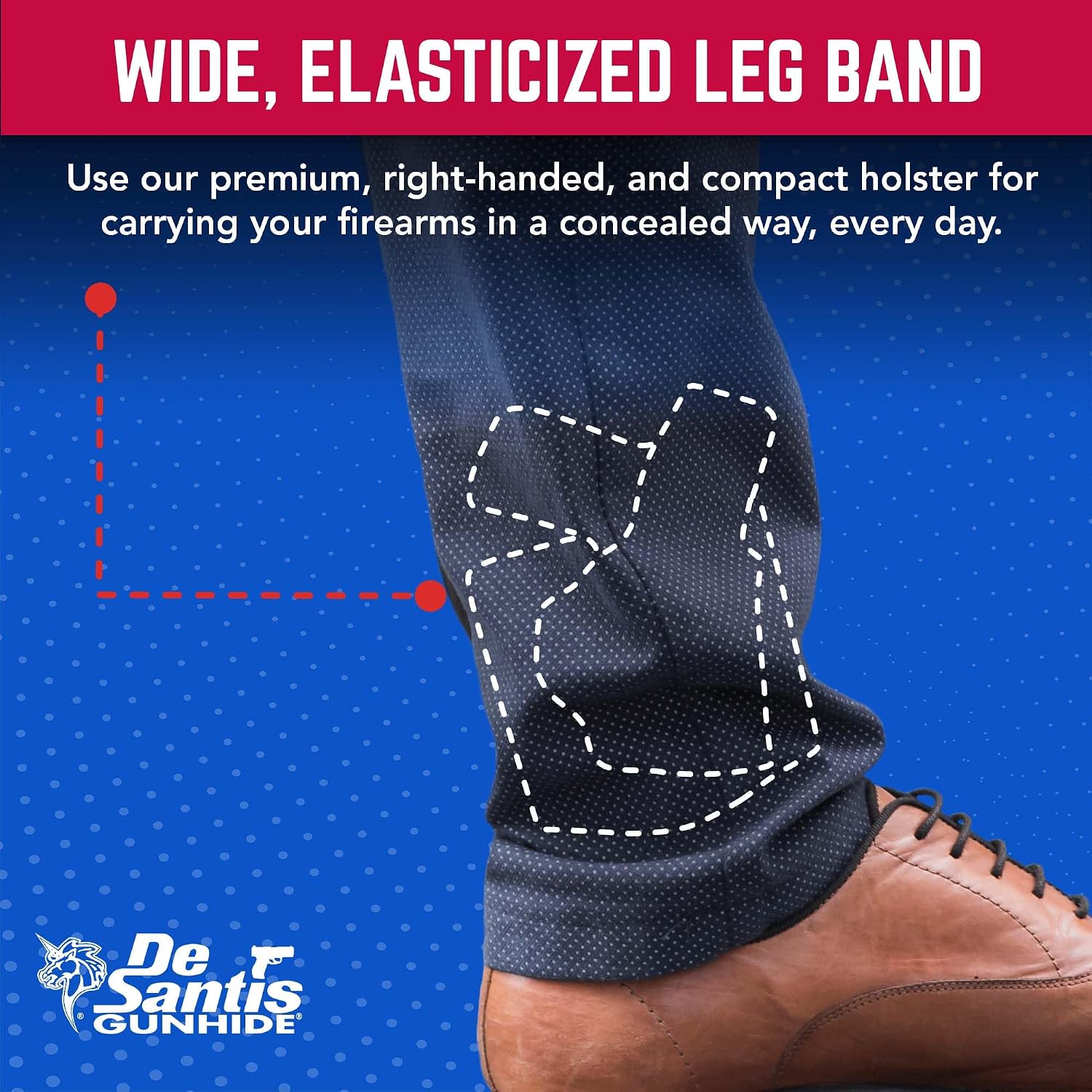 Desantis Die Hard Ankle Rig - Right Hand Draw, Black | Concealed Carry Ankle Gun Holster, Leg Band