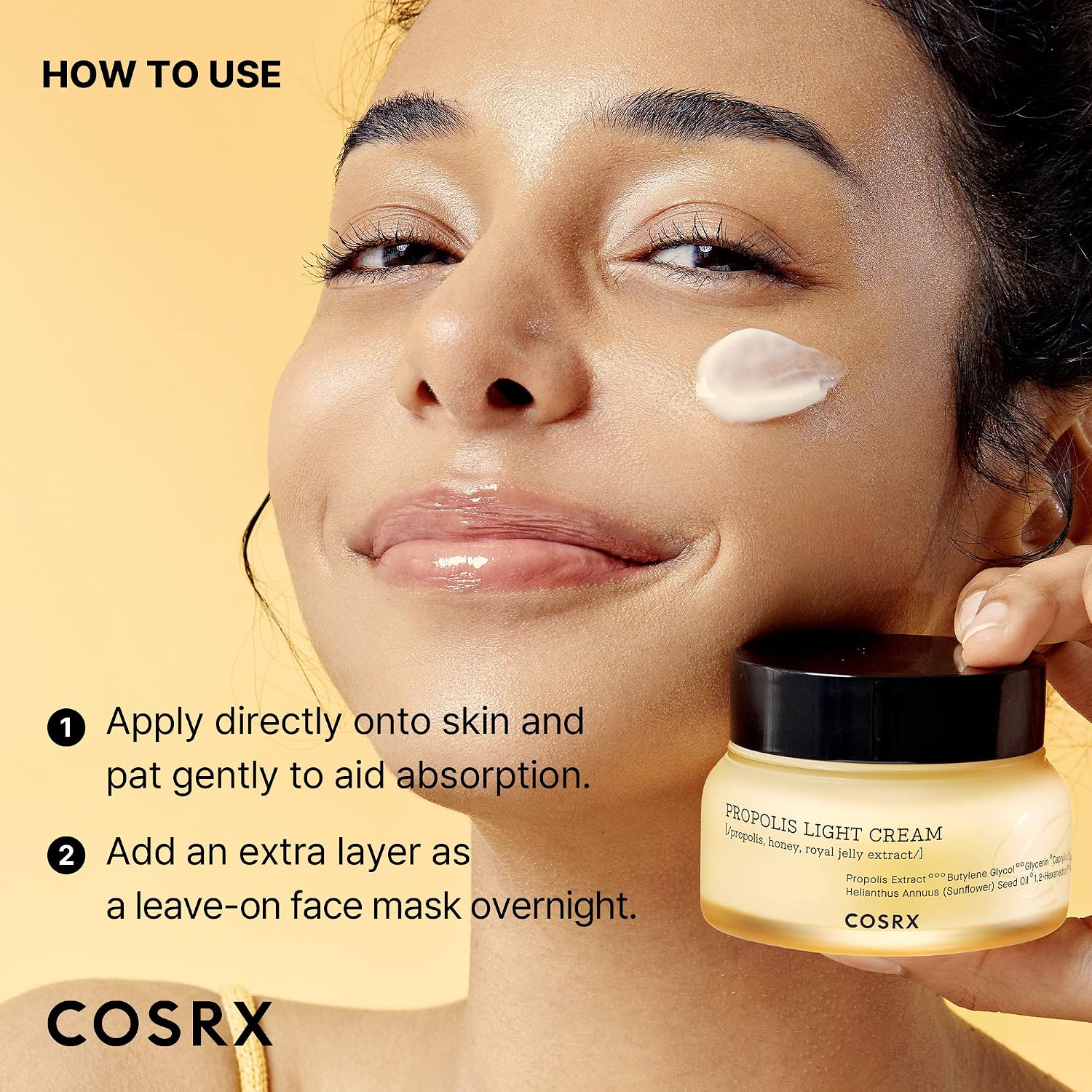 COSRX 64% Propolis Honey Lightweight Cream, Instant Golden Glow,2.19 fl.oz