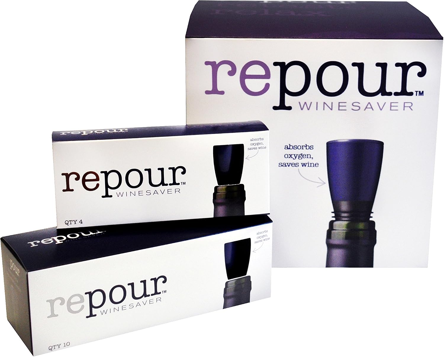 Wine Saver - Wine Preserver and Stopper - Removes Harmful Oxygen from your Wine Simply and Effectively - Indigo Blue 4 Pack