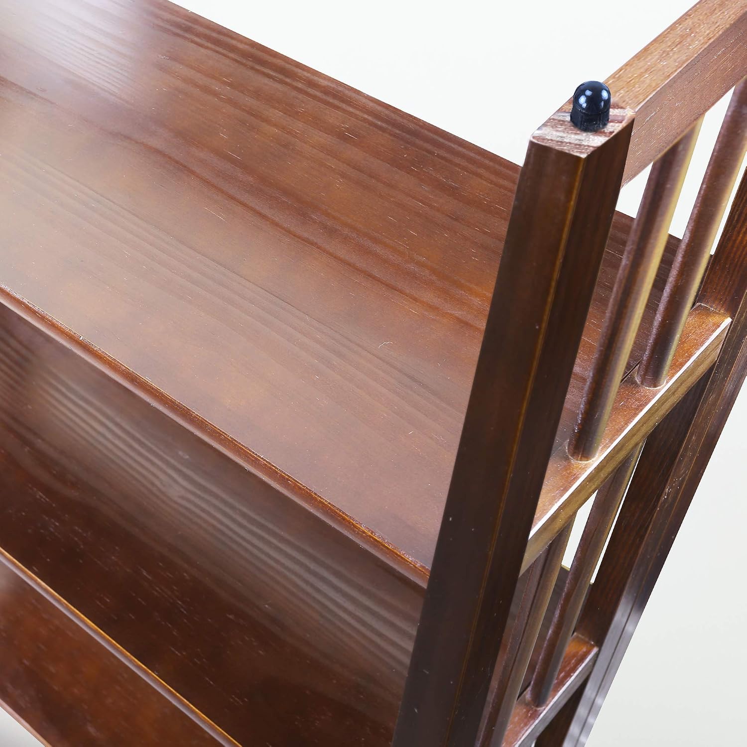 Casual Home 3-Shelf Folding Stackable Bookcase (27.5" Wide)-Walnut