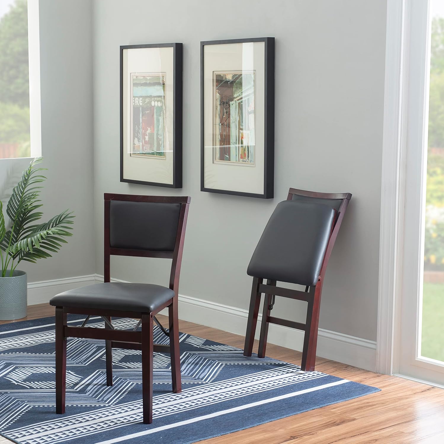 Linon Keira Pad Back Folding Bar Stool