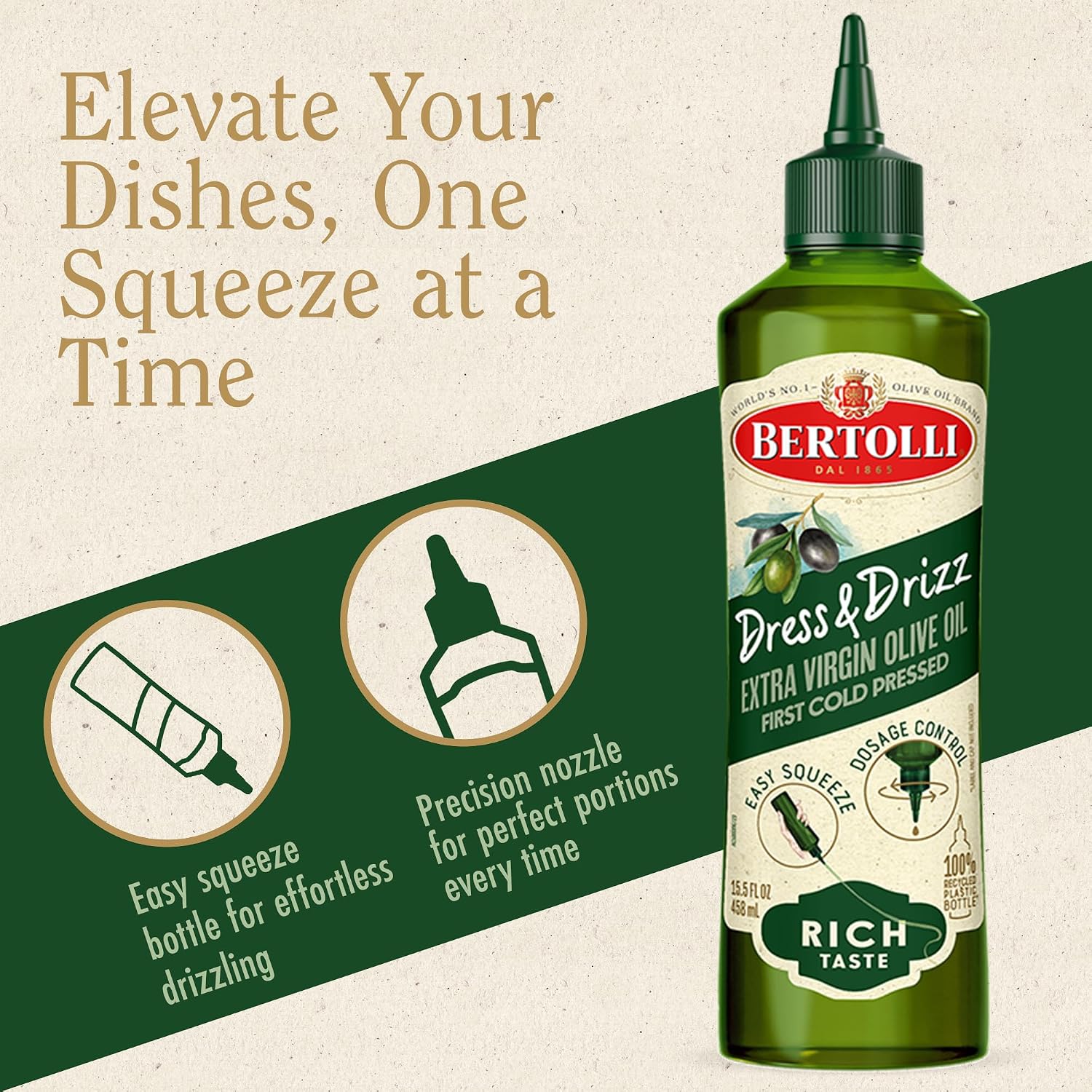 Bertolli Extra Virgin Olive Oil, Rich Taste, First Cold Pressed, 16.9 fl oz