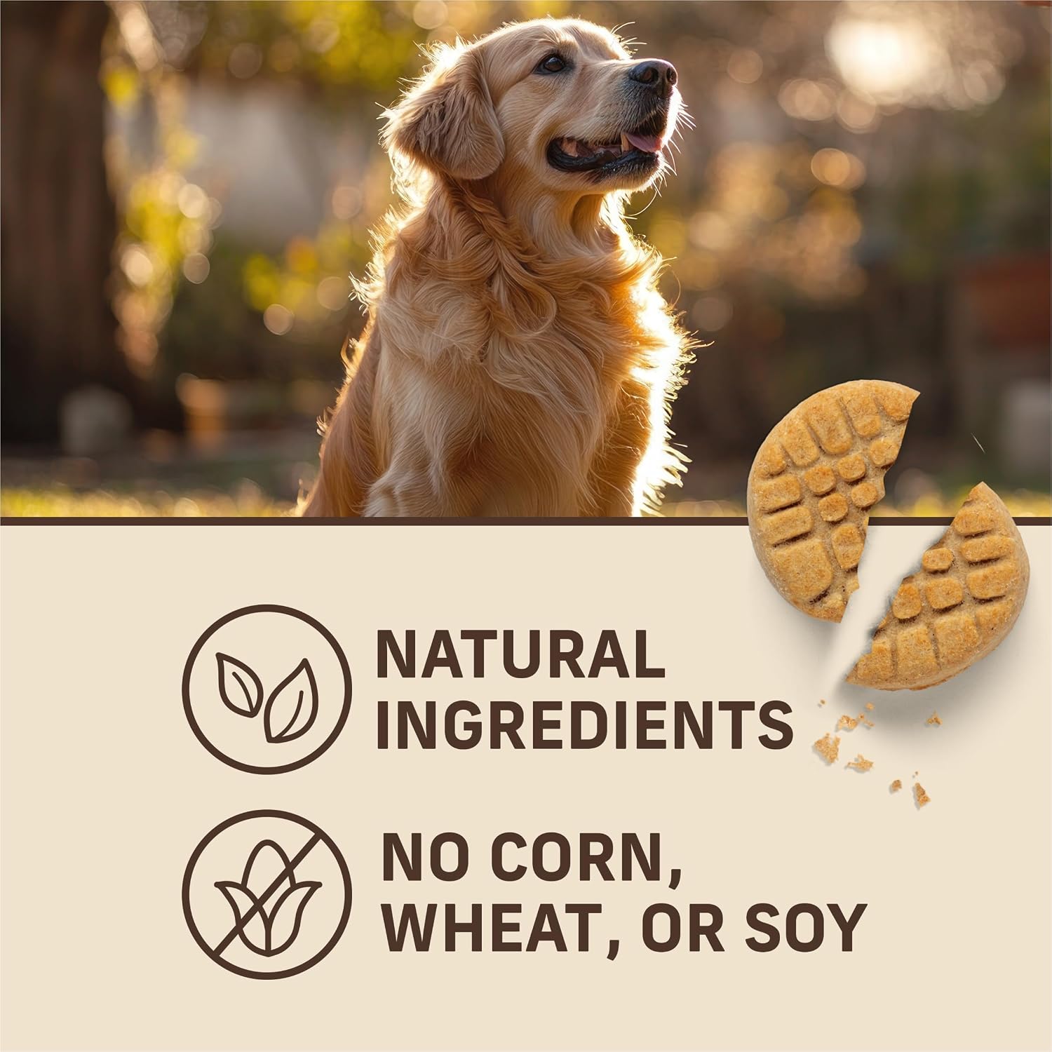 Merrick Oven Baked Dog Treats, Natural Cookies for Dogs, Paw’Some P’nut Butter Cookie with Real Peanut Butter