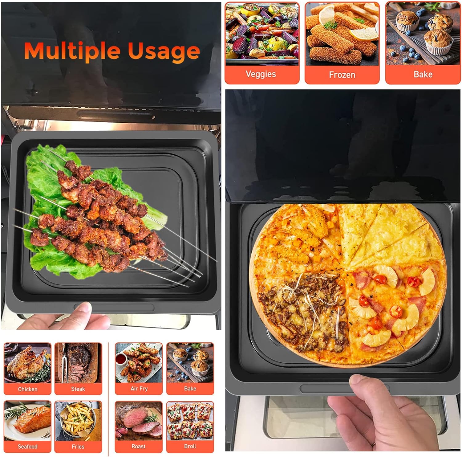 Air Fryer Grill Pan for Instant Vortex Plus10 Quart Chefman 12-Quart 5-in-1 AirFryer Oven