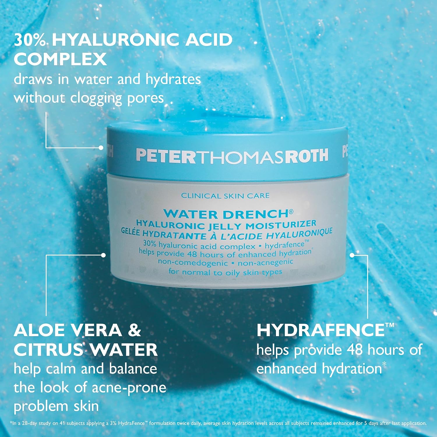 Peter Thomas Roth | Water Drench® Hyaluronic Jelly Refillable Moisturizer | Hyaluronic Acid Cloud Cream, For Normal to Oily Skin, Fragrance-Free