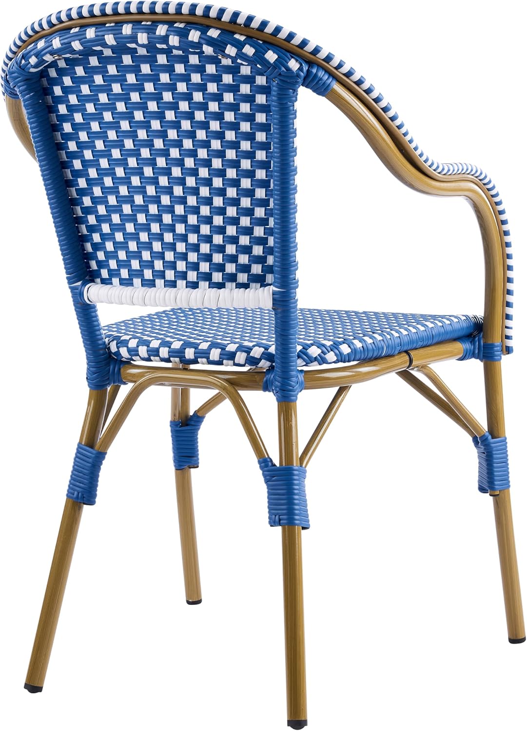 Christopher Knight Home Gwendolyn Outdoor French Bistro Chairs (Set of 4), Black + White + Bamboo Print Finish