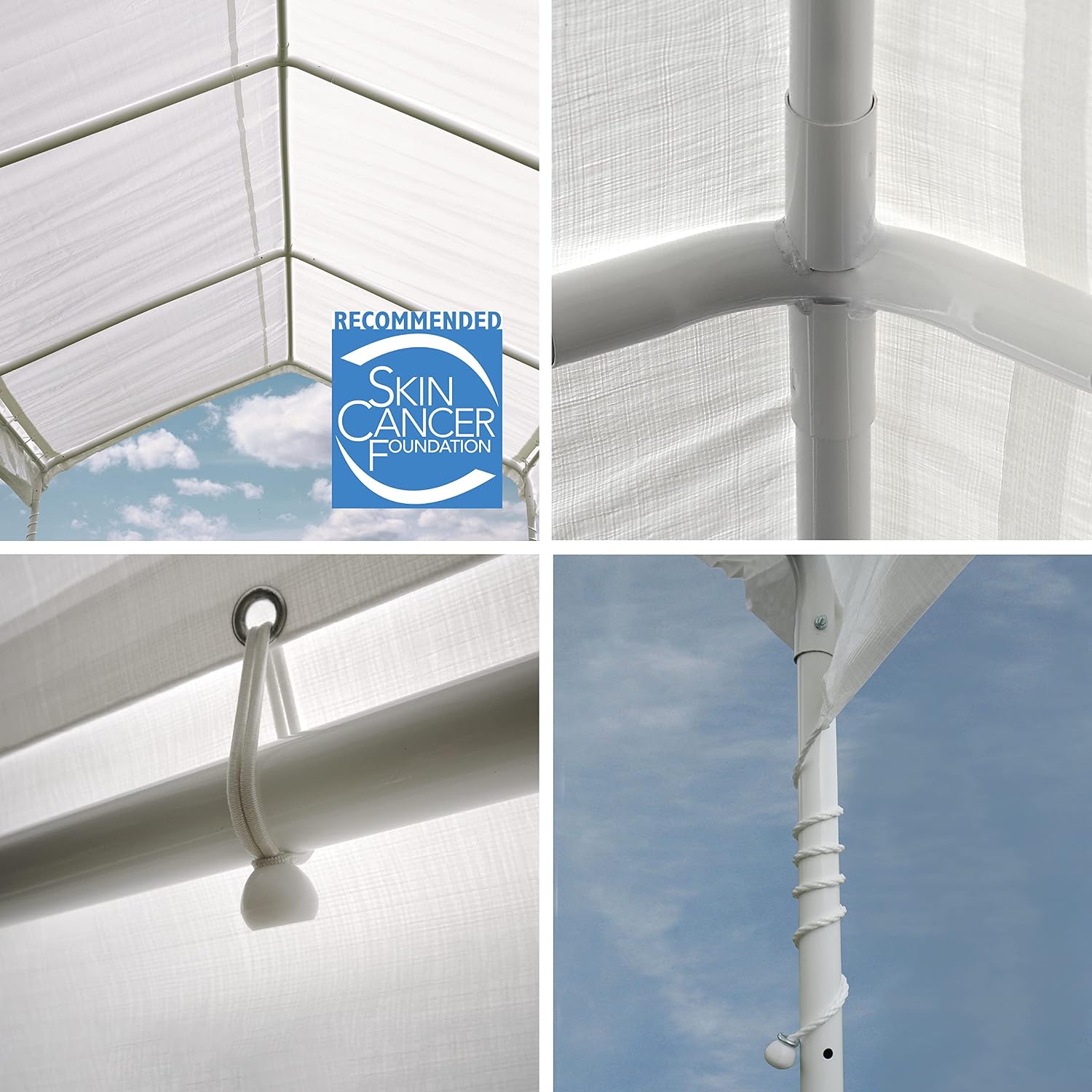 ShelterLogic 10' x 10' MaxAP Canopy Series Compact Outdoor Easy to Assemble Steel Metal Frame Canopy with 50+ UPF Sun Protection and Waterproof Cover, White, 23521