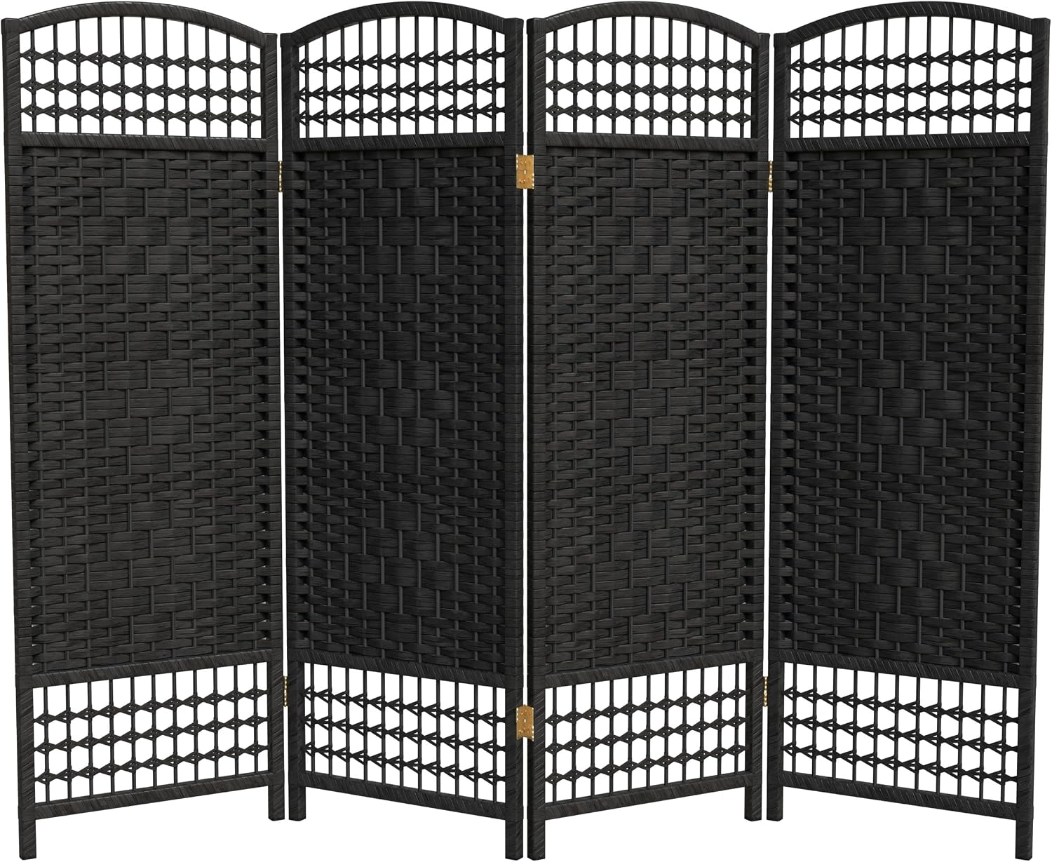 4 ft. Short Fiber Weave Folding Screen - Natural - 4 Panels