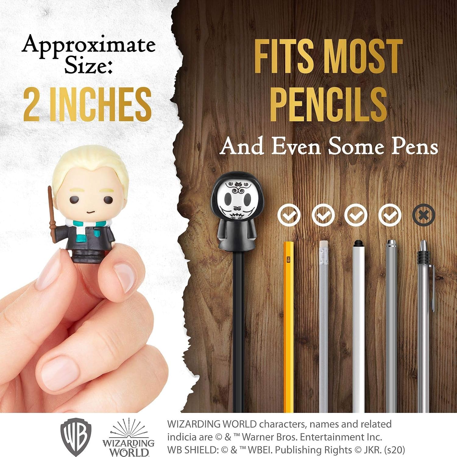 Harry Potter Pencil Toppers, Gifts, Toys, Collectibles – Set of 5 Harry Potter Figures for Writing, Party Decor – Death Eater, Voldemort