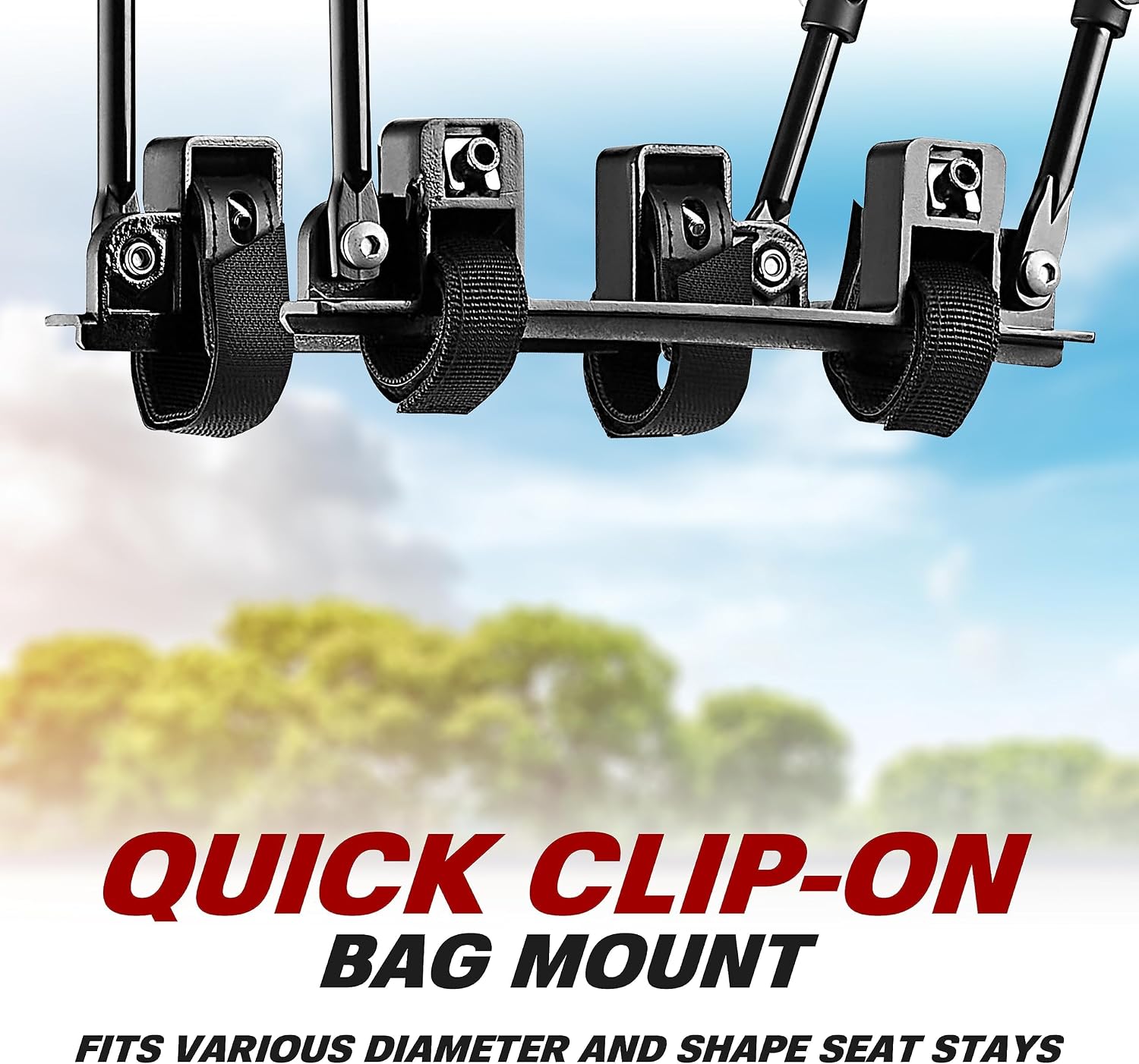 Ibera Bike Rack - Bicycle Touring Carrier Plus+ for Disc Brake/Non-Disc Brake Mount, Fat Tire Bikes, Frame-Mounted for Heavier Top & Side Loads, Height Adjustable for 26"-29" Frames