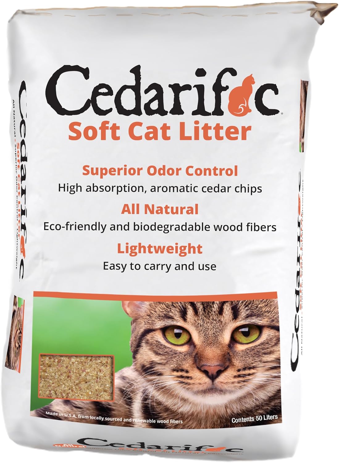 Northeastern Products Cedarific Natural Cedar Chips Cat Litter, 50 Liter Bag