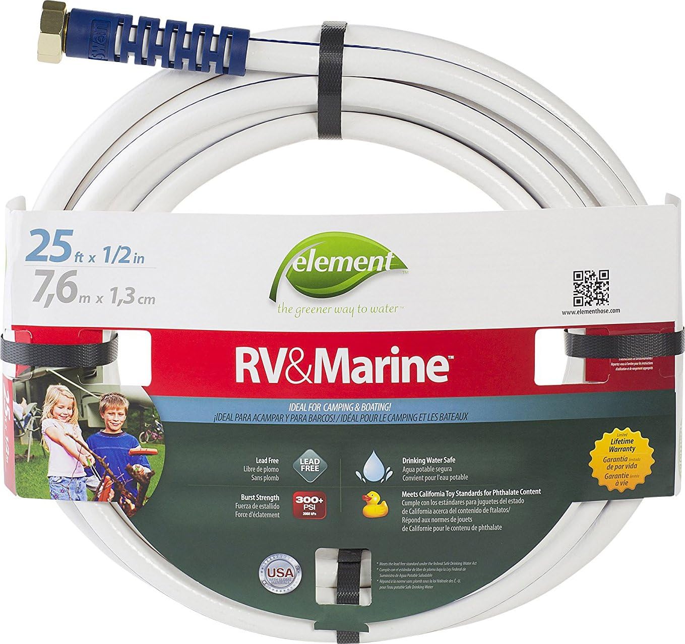 Swan Products - CELMRV12025 ELMRV12025 Element RV & Marine Camping and Boating Water Hose 25' x 1/2", White