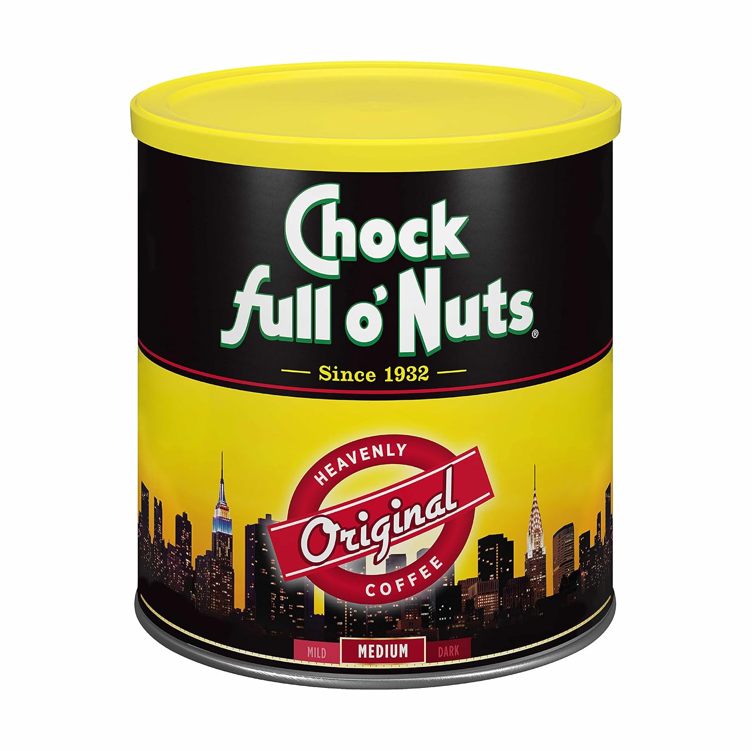 Chock Full o' Nuts French Roast Ground Coffee – Premium Beans in Recyclable Steel Can – Rich Flavor & Aroma, Dark Roast – Perfect for Drip, Pour-Over, Percolator – 26 Oz Can