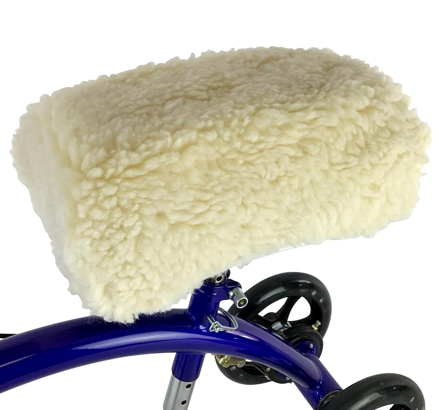 KneeRover Deluxe Plush Synthetic Sheepskin Knee Scooter Pad Cover Cushion | Knee Rover Pad Accessory, Thick Comfortable Foam Padding, Fits Most Models