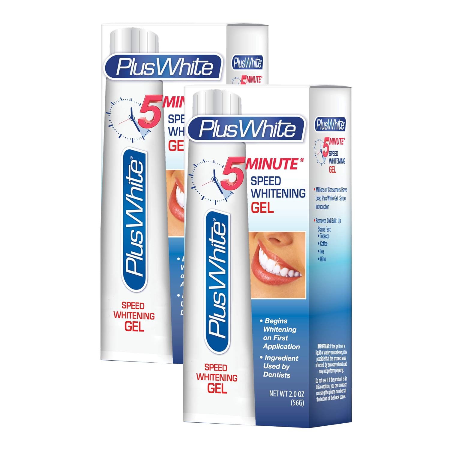Plus White Speed Whitening Gel, 5 MinuteTeeth Whitening (2 oz) | Professional Grade, Dentist Approved Hydrogen Peroxide Ingredient, Removes Stains Fast, At Home Teeth Whitening Gel Treatment
