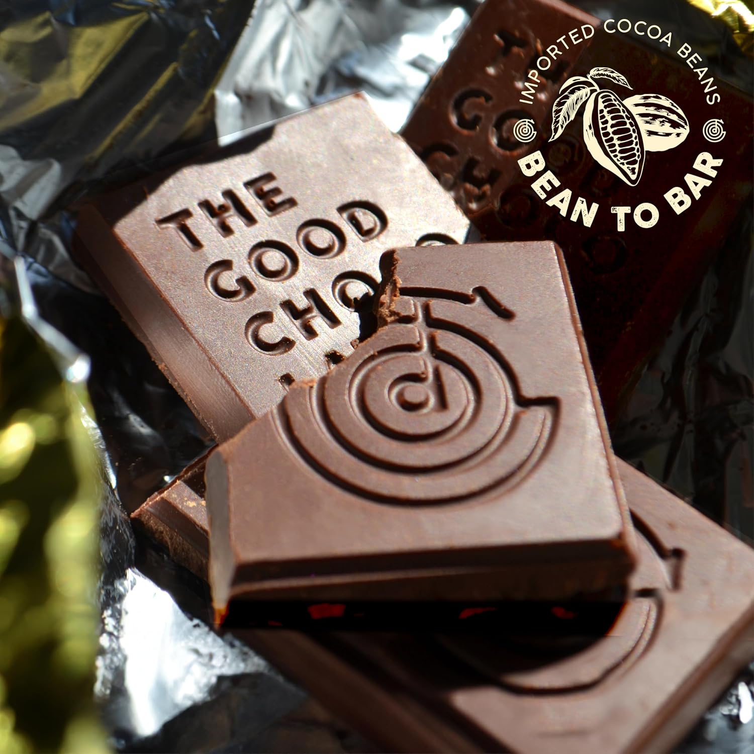 THE GOOD CHOCOLATE – Dark Chocolate Bars with Zero Sugar & Lower Net Carbs – Keto Chocolate Bar with Lower Calories, All Natural and Non-GMO Keto Snacks, 2.5 oz (6 Bars Value Pack)