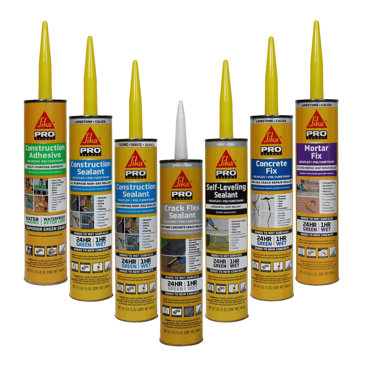 SIKA - Sealant - Sikaflex Concrete Fix - Limestone - Elastic sealant for Cracks and Joints - Paintable Polyurethane - 10.1 fl oz
