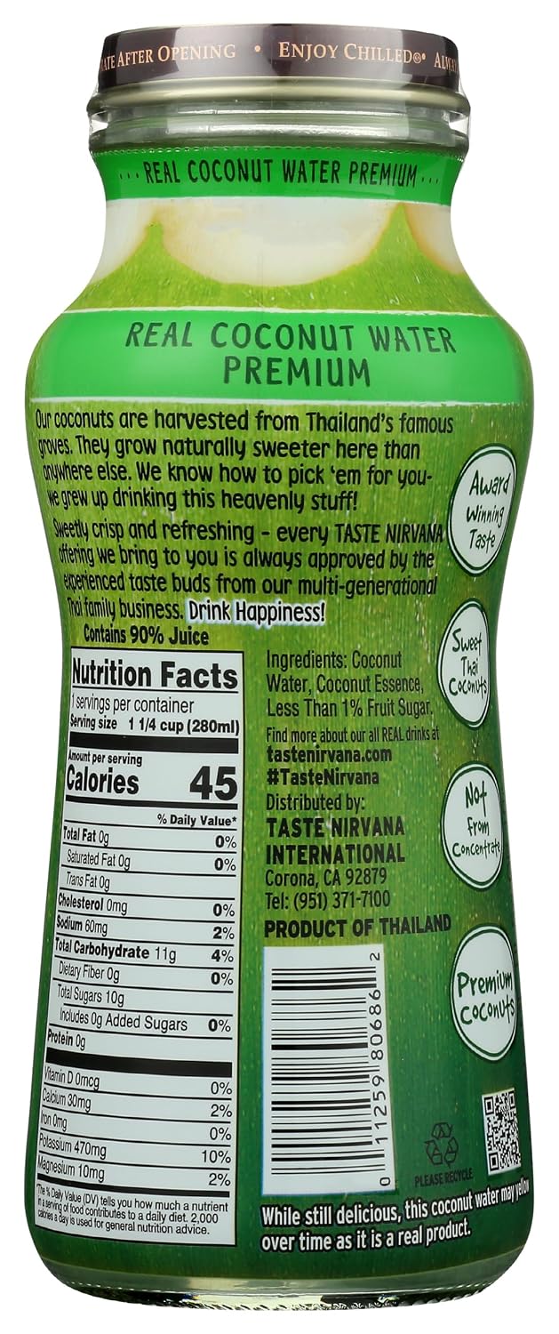Taste Nirvana Real Coconut Water, 9.5 Fl Oz