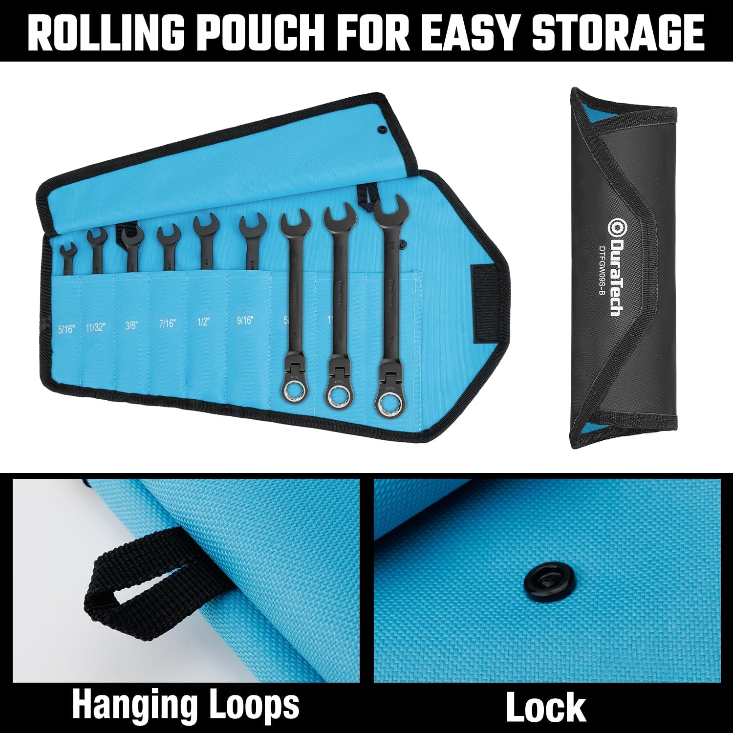 DURATECH 22-Piece Ratcheting Wrench Set, Combination Wrench Set, Metric&SAE