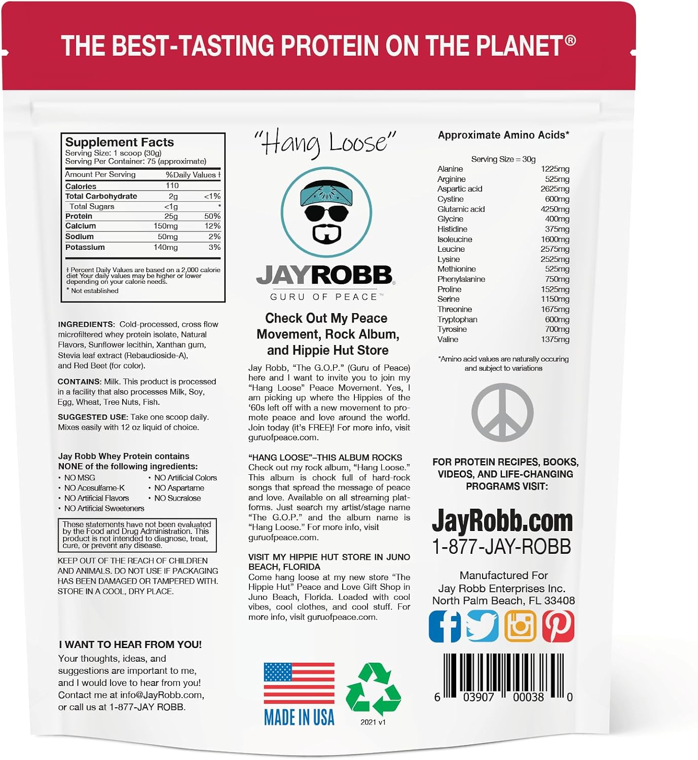 JAYROBB Whey Protein (5 Pound, Vanilla)