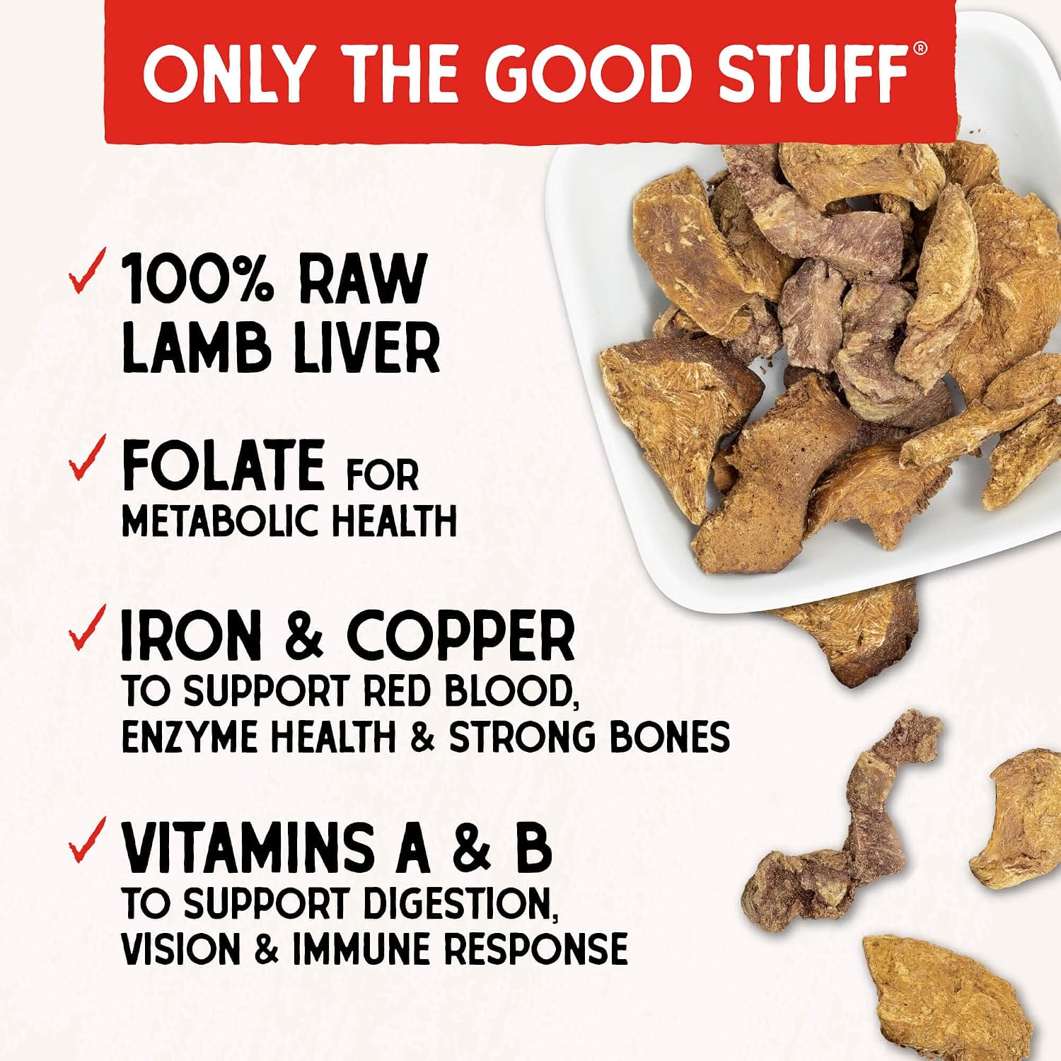 Stella & Chewy's Freeze-Dried Raw Lamb Heart Dog Treats - Single Ingredient, No Additives - Premium Training Treats - Perfect For Picky Eaters - 3oz Bag