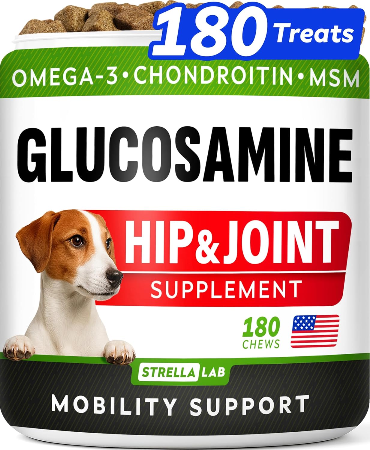 Advanced Glucosamine for Dogs, Chondroitin & MSM Hip Joint Supplement Chews