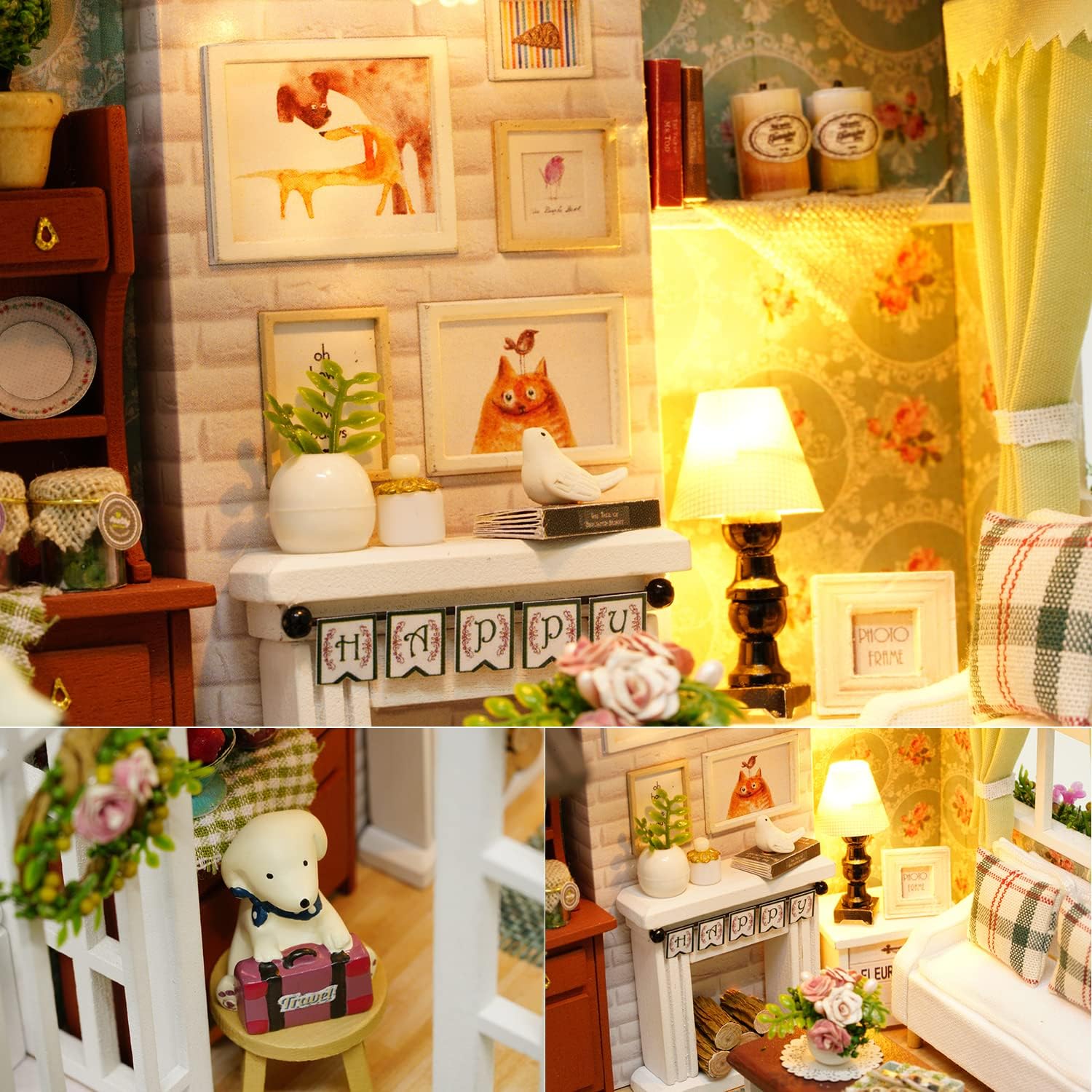 DIY Miniature House Kit with Furniture for Kids Teens Adults Aged 14+ | 1:24 Scale Wooden Mini Doll House Accessories Creative Room Book Nook(Forest Times)