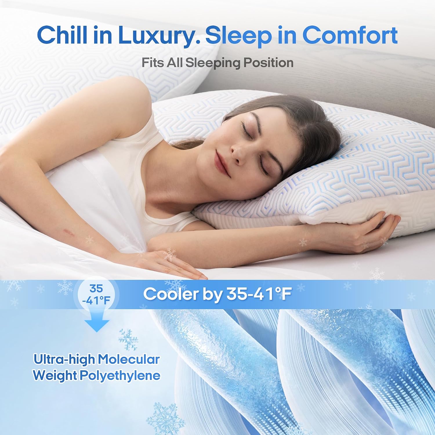 puredown® Goose Feathers and Down White Pillows with 100% Cotton Cover, Bed Sleeping Hotel Collection Pillows Set of 2, Standard Size