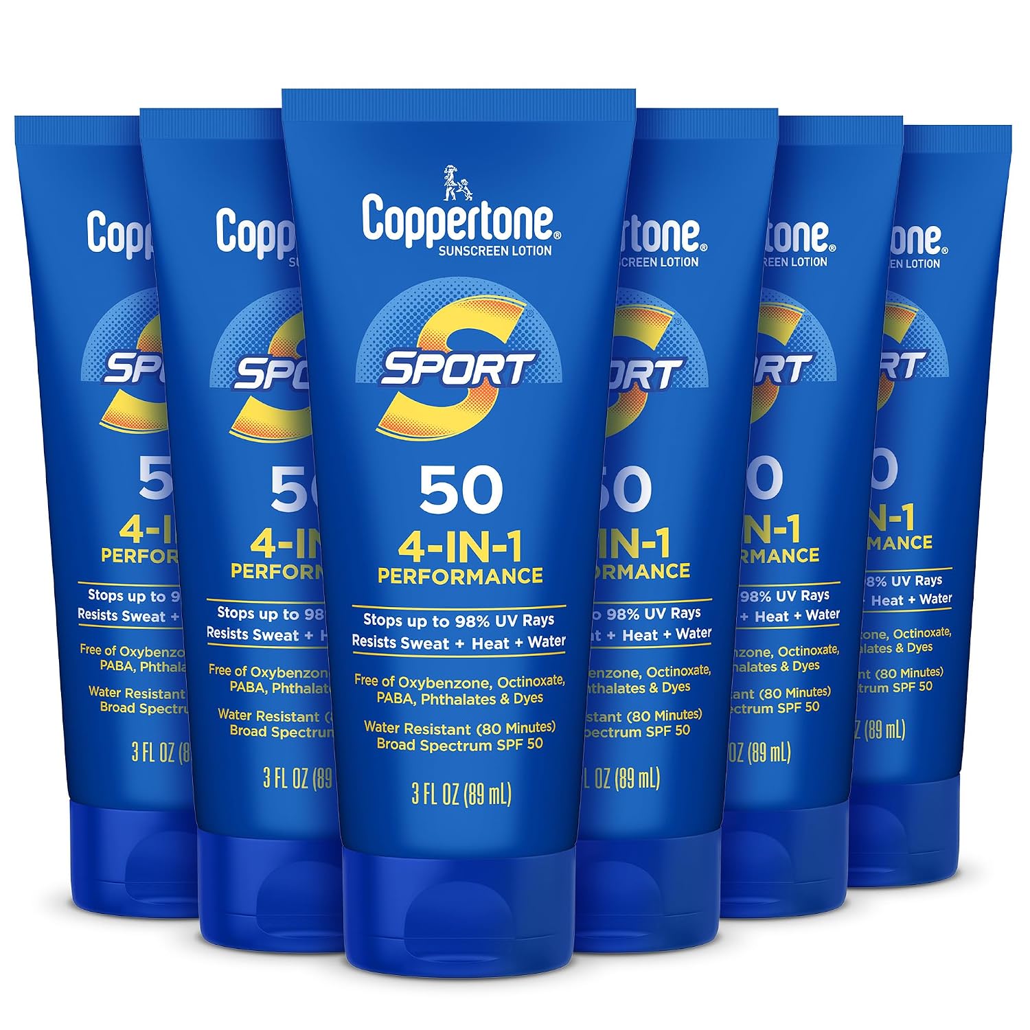 Coppertone SPORT Sunscreen Lotion SPF 30, 7 FL OZ | Sunscreen Lotion with Vitamin E, Sweat, Heat and Water Resistant, PABA, Oxybenzone, Octinoxate, Paraben and Dye Free