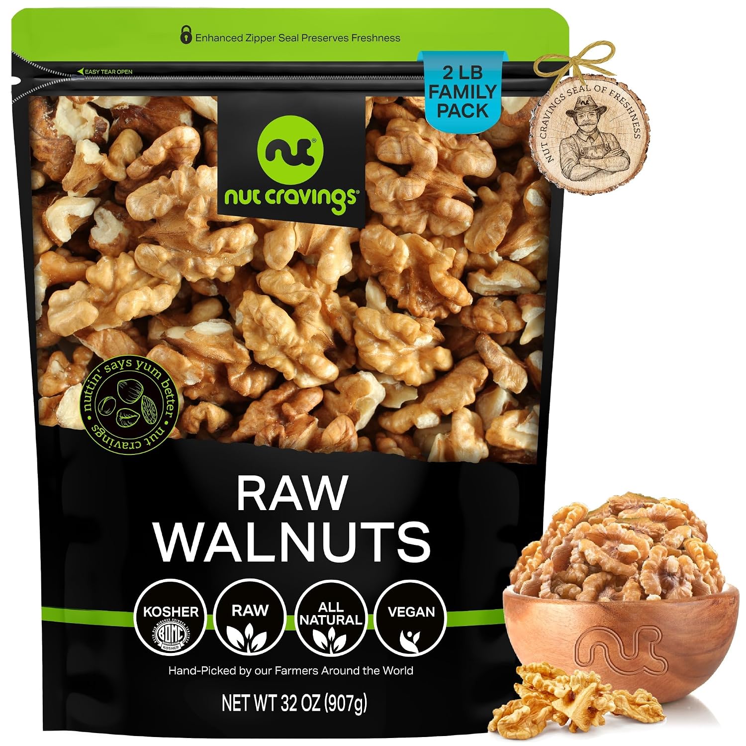 NUT CRAVINGS - Raw Walnuts In Shell, Whole, (80oz - 5 LB)