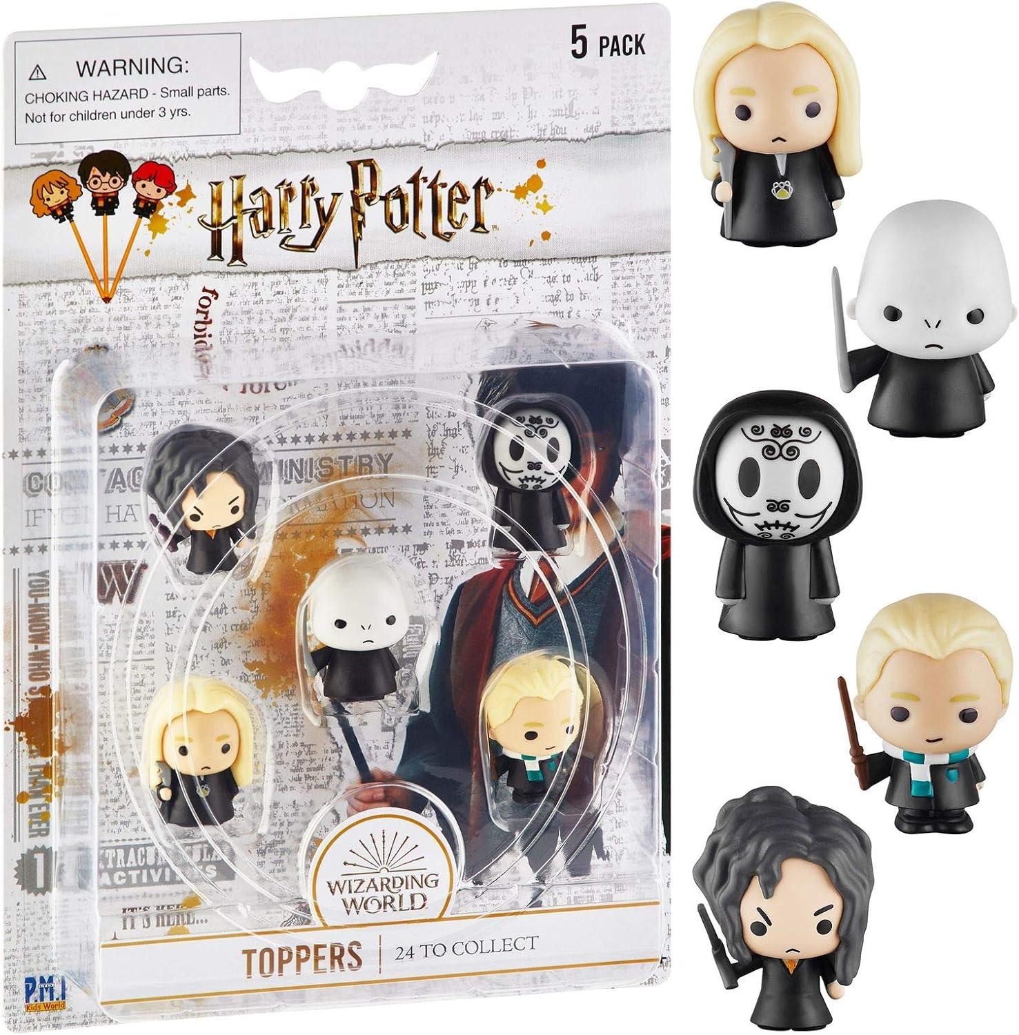 Harry Potter Pencil Toppers, Gifts, Toys, Collectibles – Set of 5 Harry Potter Figures for Writing, Party Decor – Death Eater, Voldemort