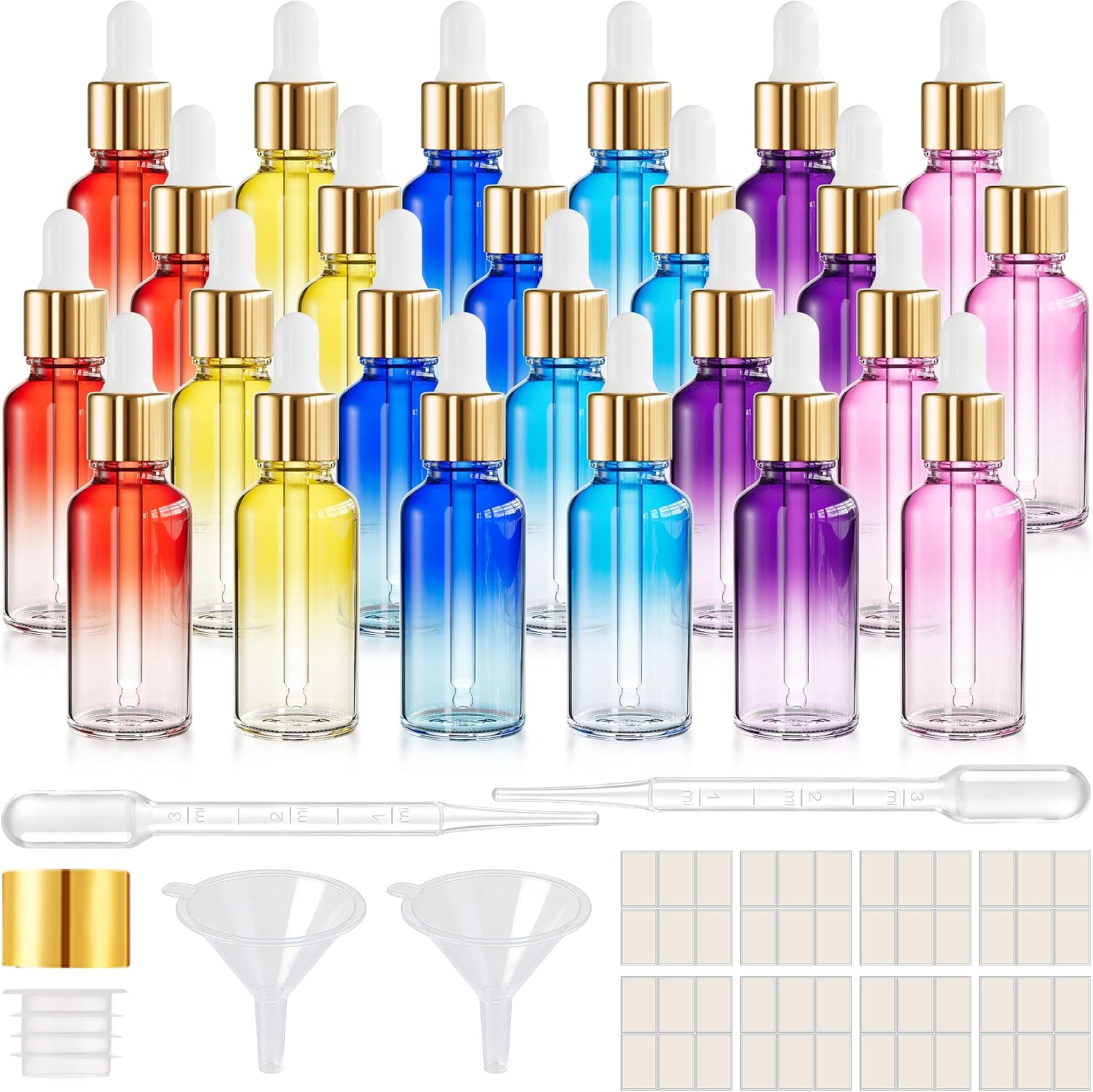 PrettyCare Glass Eye Dropper Bottles 99 Pack
