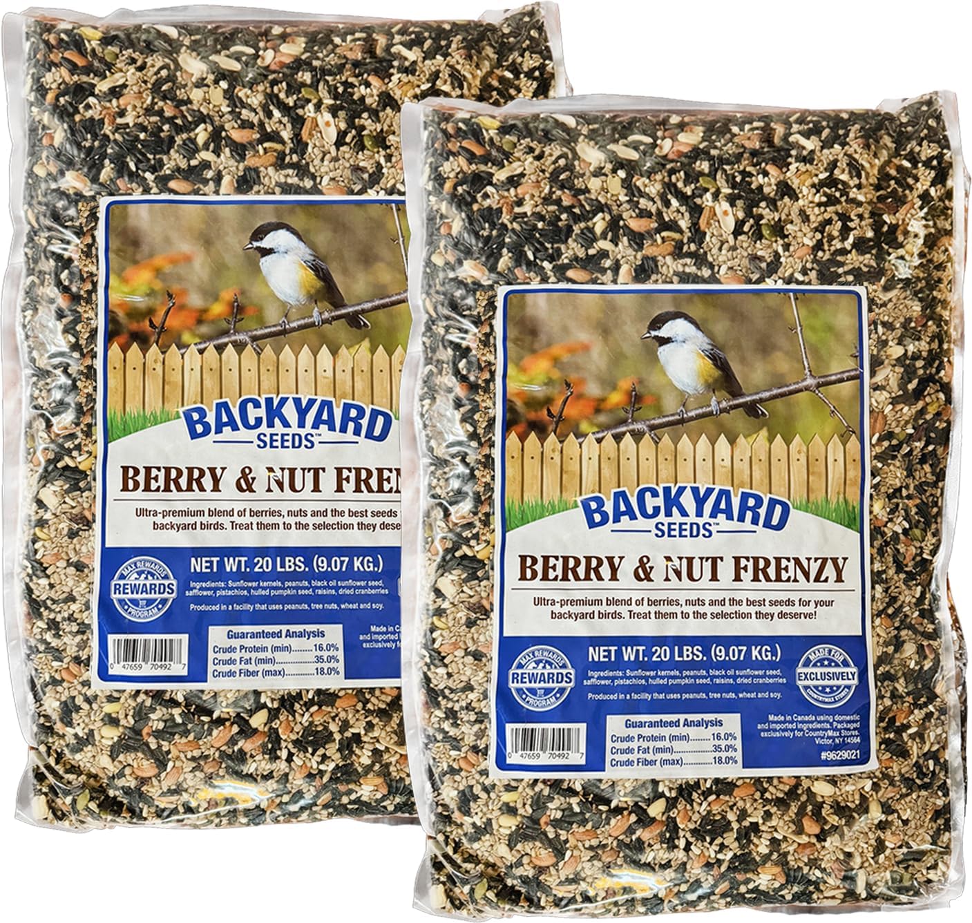Backyard Seeds Woodpecker No-Waste Bird Seed Mix 5lbs - Premium Shelled Peanuts & Sunflower Chips, Small Bag of Wild Bird Food