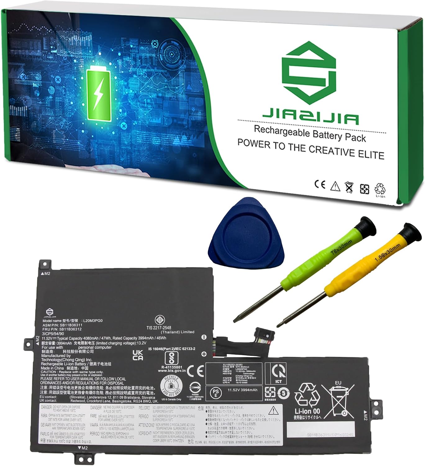 L20M3PG0 SB11B36311 5B11B36312 Laptop Battery Replacement for Lenovo IdeaPad Flex 3 Chrome 15IJL7 300e Chromebook 3rd Gen Series L20M3PG3 SB11B90371
