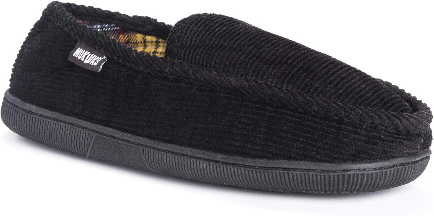 Muk LUKS Men's Corduroy Moccasin with Flannel Lining