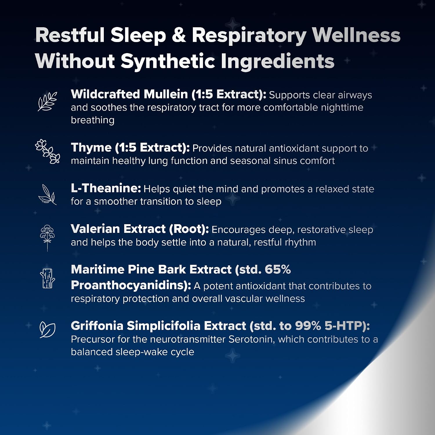 SinoClear PM Lung Detox & Sinus Pressure Relief Supplement 60 caps, Nighttime Nasal Decongestant, Sinus Relief, & Lung Cleanse Blend - Mullein Leaf