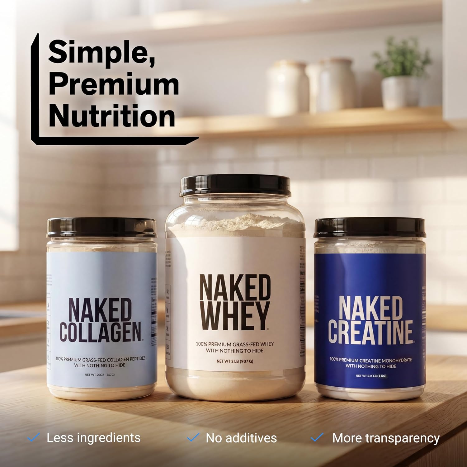 NAKED Pea - 5LB 100% Pea Protein Powder from North American Farms - Unflavored Vegan Pea Protein Isolate - NSF Certified, Plant Protein Powder, Easy to Digest - 76 Servings