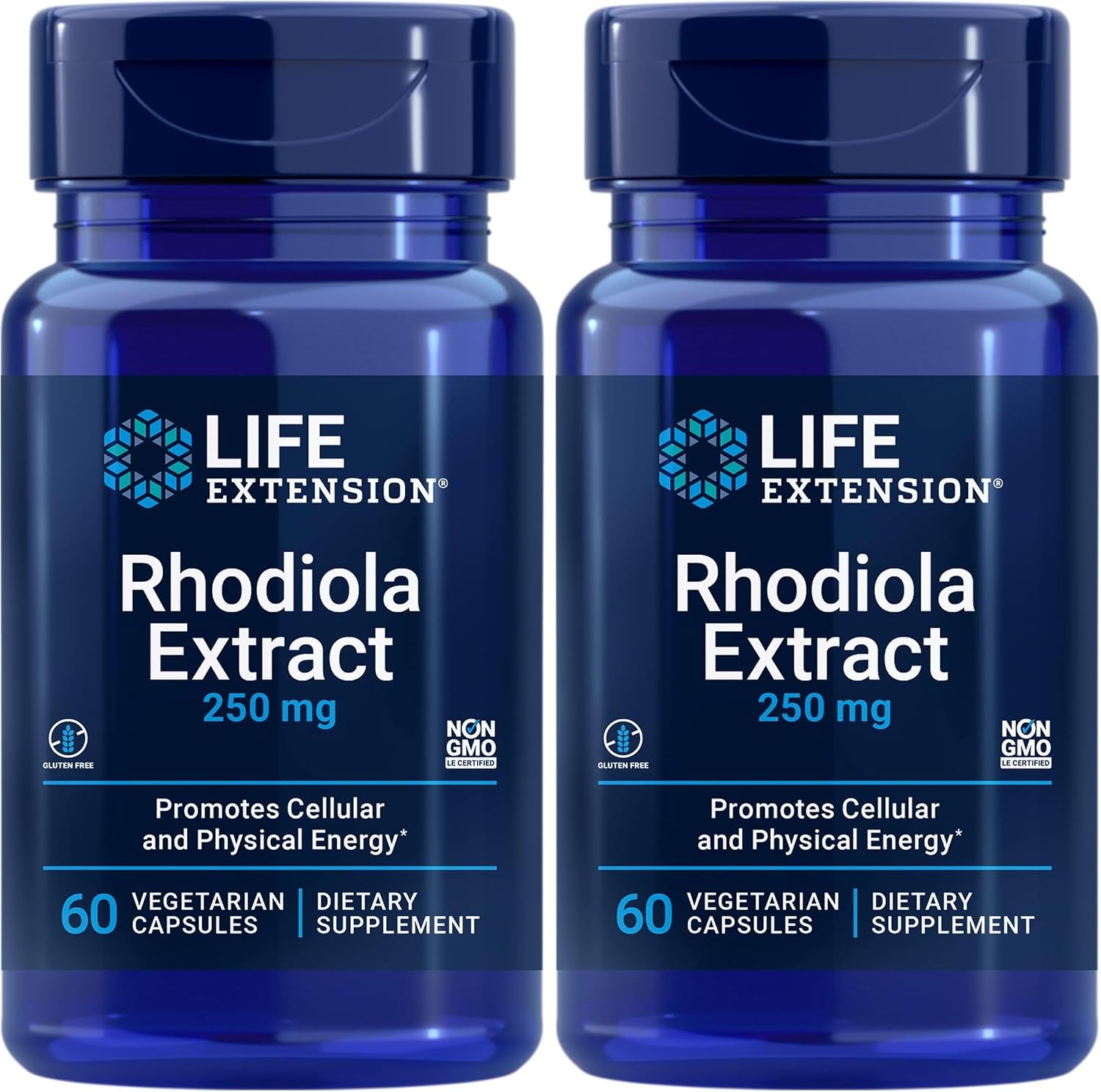Life Extension Rhodiola Extract, Rhodiola rosea Supplement, standardized Extract, Promotes Physical and Mental Performance, Gluten-Free, Non-GMO, Vegetarian, 250 mg, 60 Capsules | Rhodiola Rosea Standardized Extract That Promotes Physical & Mental Perfor…