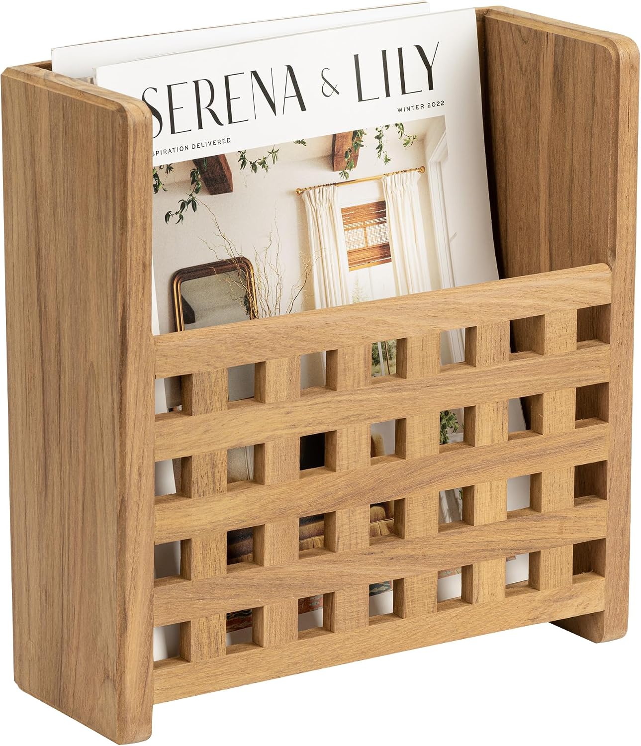 Whitecap 62502 Teak Grate-Front Magazine Rack