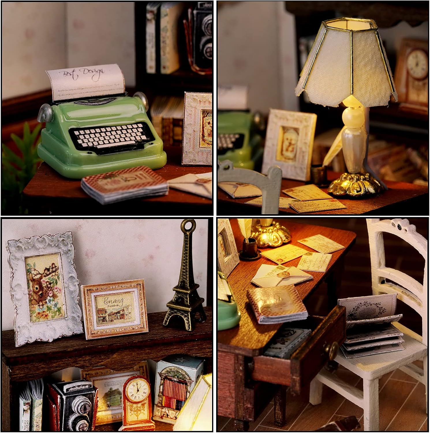 CUTEROOM DIY Doll Room Miniature Furniture Wooden House Kit-Study Room