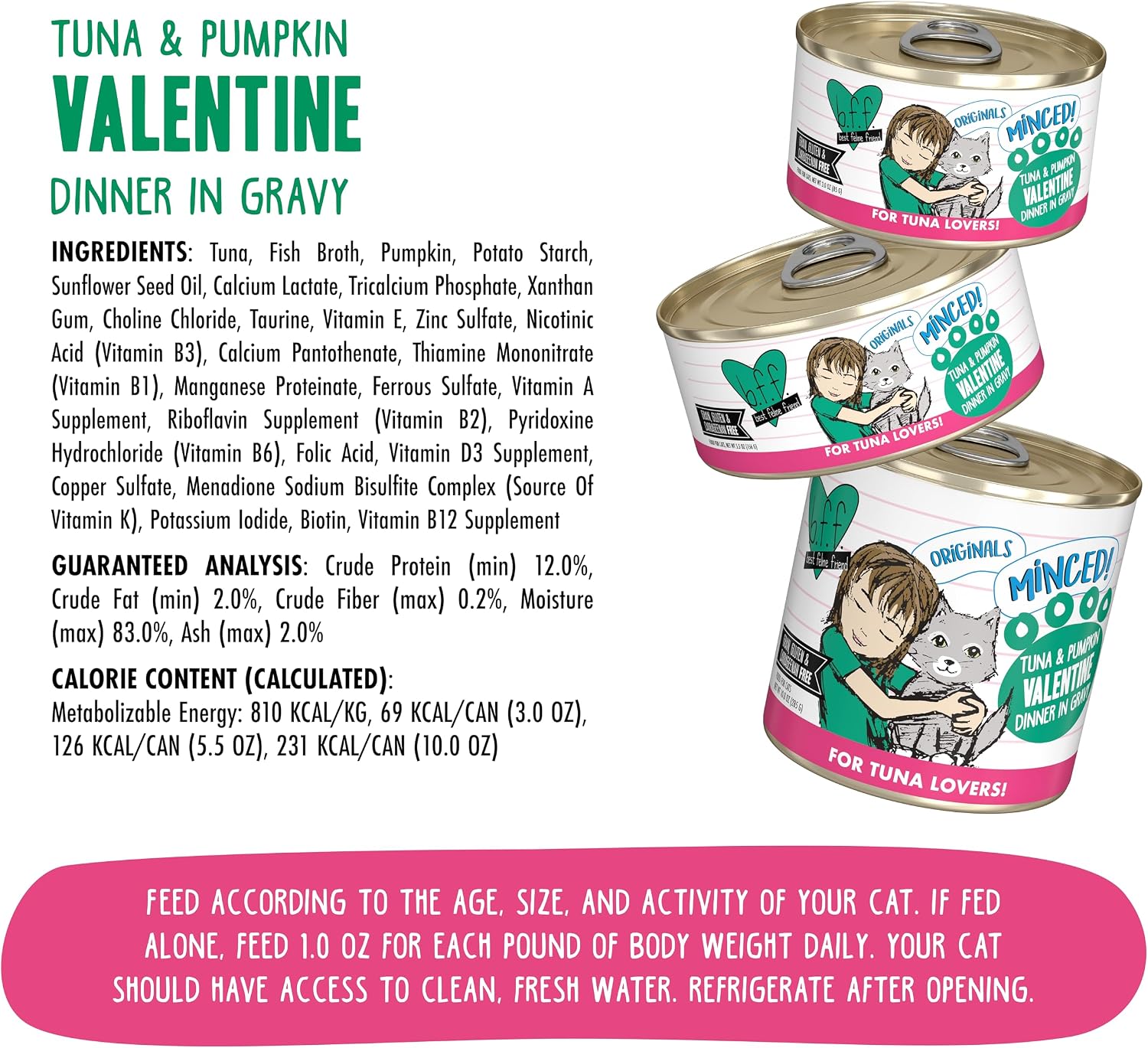 Weruva BFF Minced Natural Wet Cat Food, Batch O Besties Variety Pack, 5.5oz Can, Pack of 8