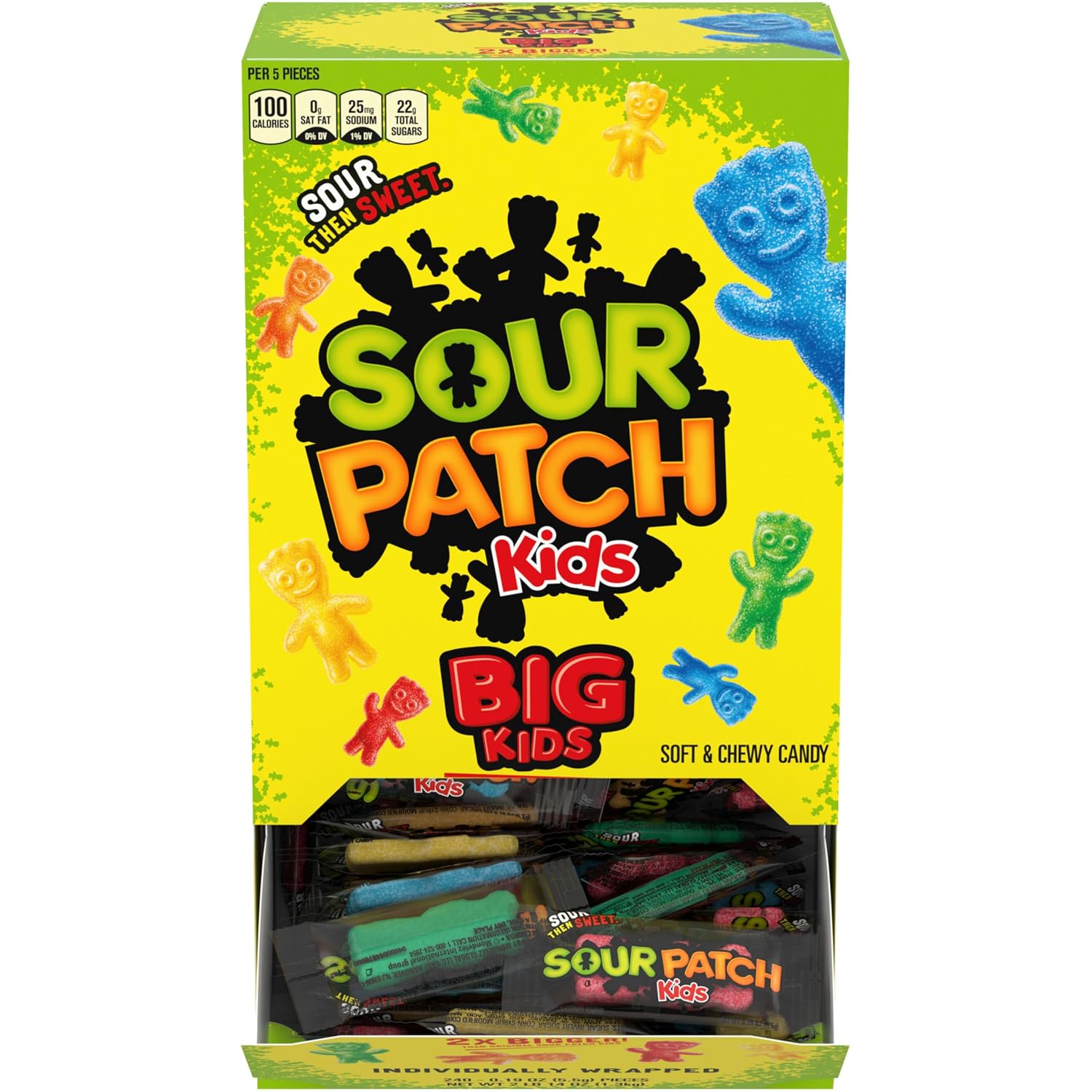 SOUR PATCH KIDS Big Kids Soft & Chewy Gummy Candy, 240 Count | Individually Wrapped, Bulk Candy
