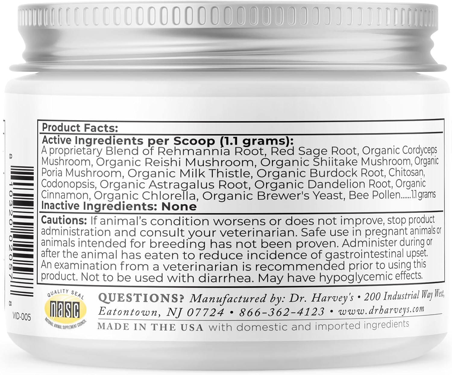 Dr. Harvey's Kidney Health Kidney Support Supplement for Dogs (4 Ounces) | 100% Human Grade - 4 oz Container