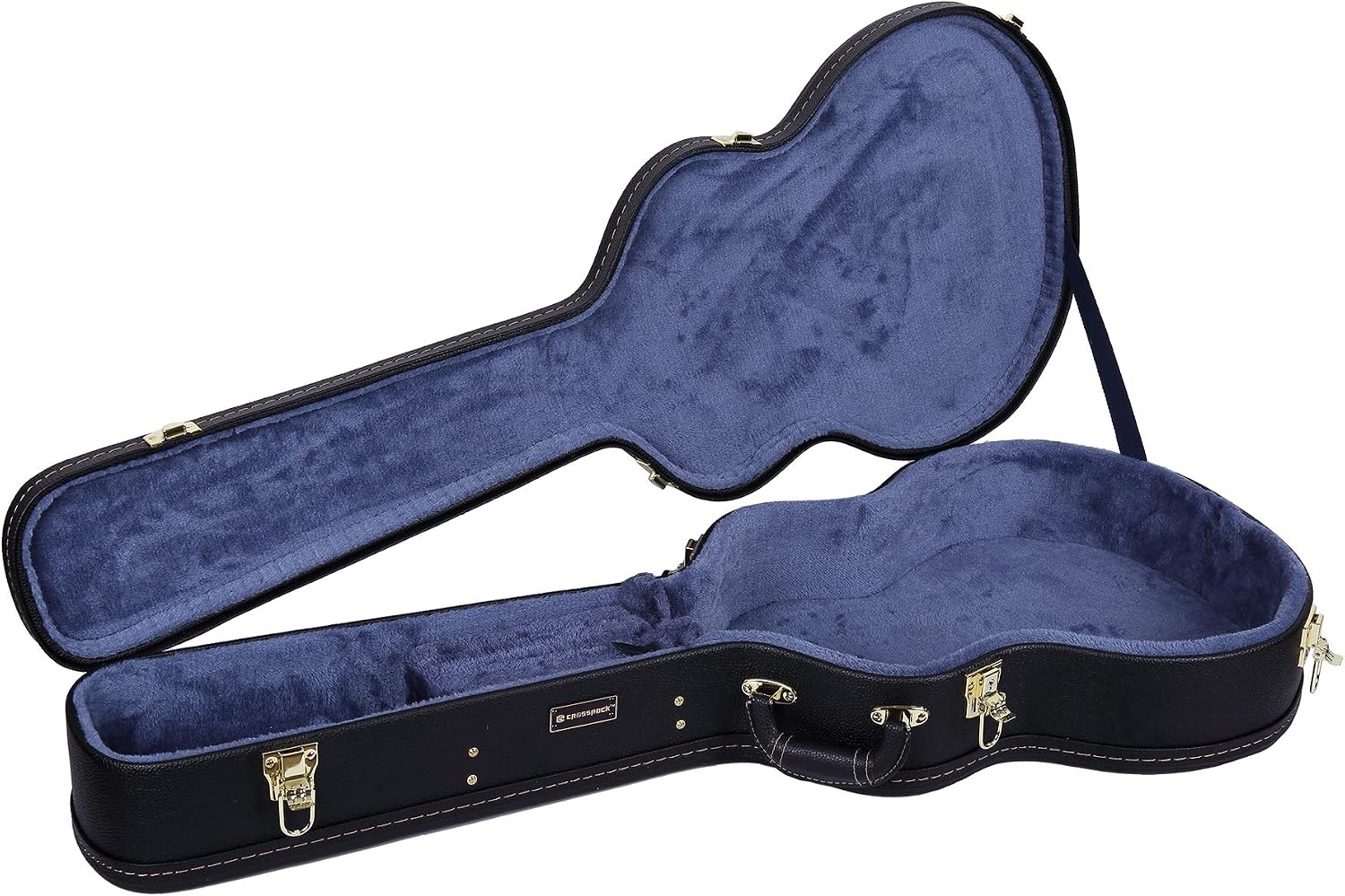 Crossrock Hardshell Arch Top wood case fits SG Electric Guitars-Black(CRW600SGBK)