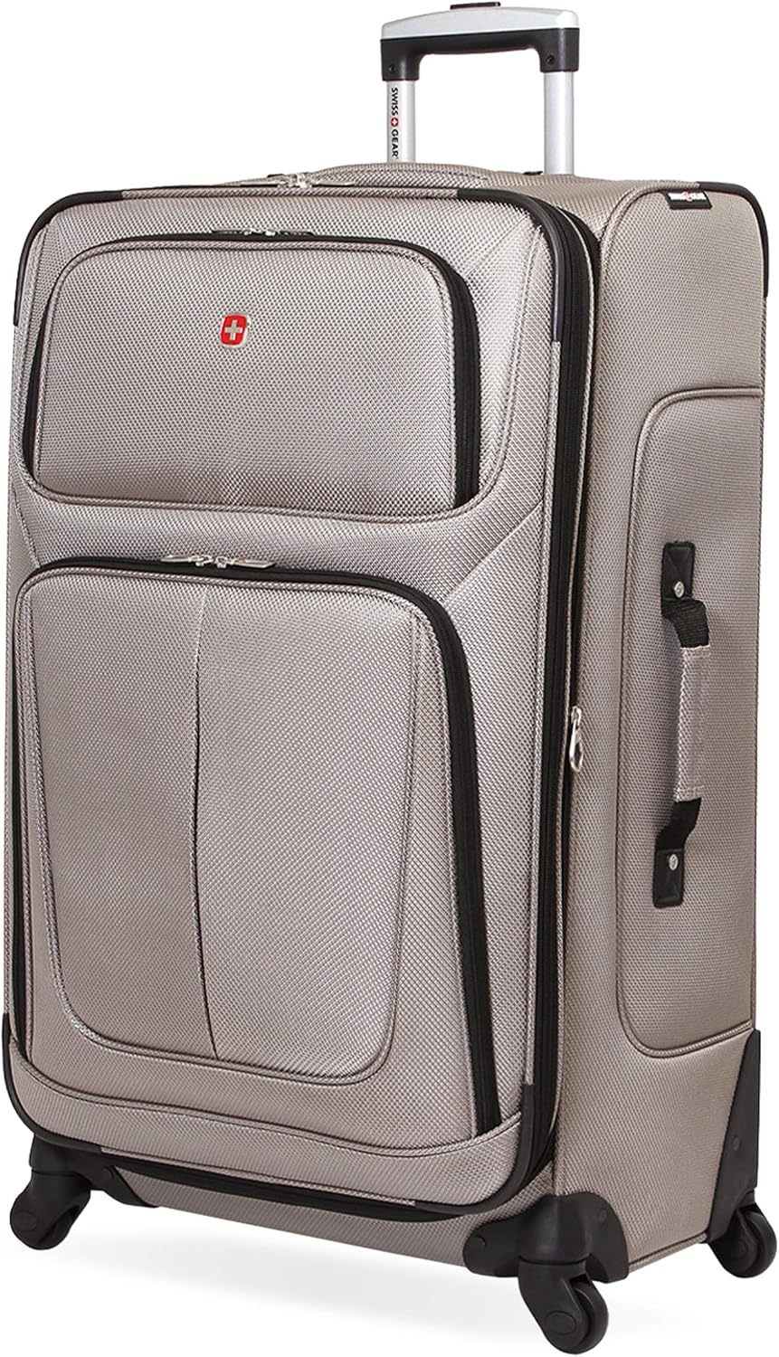 SWISSGEAR Sion Carry-On Spinner Luggage, Softside Expandable, Lightweight Suitcase, Dark Grey, 22.75-Inch